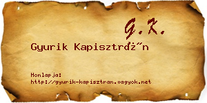 Gyurik Kapisztrán névjegykártya
